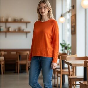 J. McLaughlin Vibrant Orange Long Sleeve Top